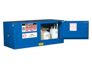 Sure-Grip® EX Piggyback 12-gal.capacity Hazardous Material Cabinet w/ 1 Shelf & 2 Self-Close Doors - Royal Blue