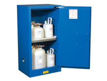 Load image into Gallery viewer, Justrite™ Sure-Grip® EX Compac Hazardous Mat. Safety Cab., 15 Gal, 1 shelf 1 s/c dr Royal Blue