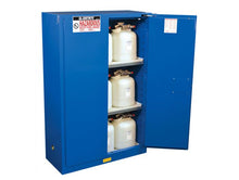 Load image into Gallery viewer, Justrite™ Sure-Grip® EX Hazardous Material Safety Cab., 45 Gal., 2 shelves, 2 s/c doors, Royal Blue