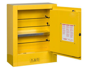 Sure-Grip® EX Mini Transportable Flammable Cabinet w/ 1 Shelf & 1 Manual Close Door - Yellow