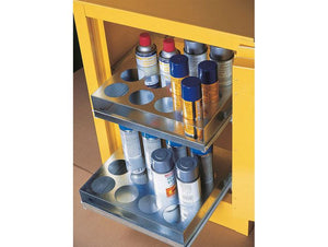 Sure-Grip® EX - 24 cans Benchtop Flammable Cabinet w/ 1 Door-Manual Close & 2 Drawers - Yellow