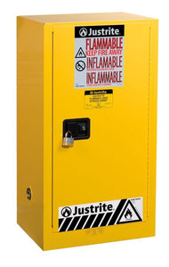 Sure-Grip® EX 20 Gallon Flammable storage Cabinet w/ 1 Manual Door Close & 2 Adjustable Shelves - Yellow