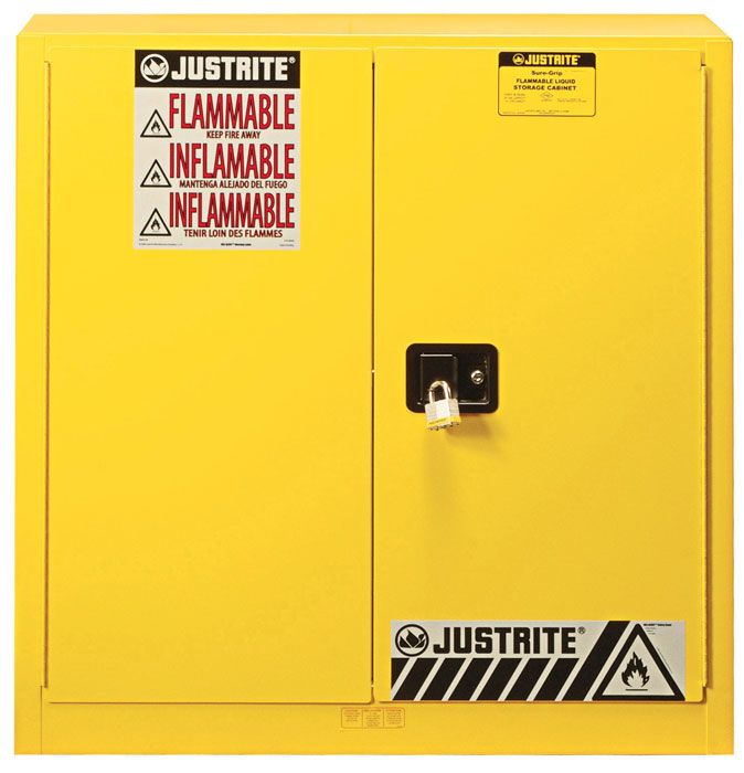 Sure-Grip® EX 40-gal. capacity Flammable storage Cabinet w/ 2 Doors-Manual Close & 3 Shelves - Yellow