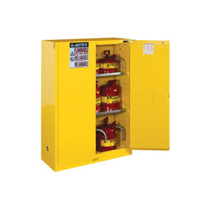 Sure-Grip® EX 60-gal. capacity Flammable Safety Cabinet w/ 2 Doors-Self-Close & 2 Shelves - Yellow