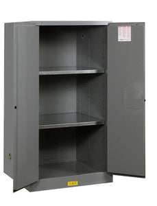 Sure-Grip® EX 60-gal.capacity Flammable Safety Cabinet w/ 2 Shelves & 2 Manual-Close Doors - Gray