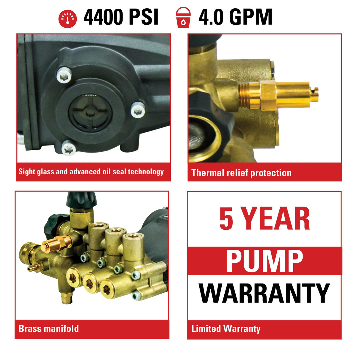 AAA 4400 PSI @ 4.0 GPM Industrial Triplex Pump Kit