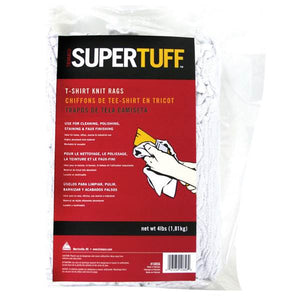 Trimaco Supertuff White T-Shirt Knit Rags #25 Box - 22lbs net