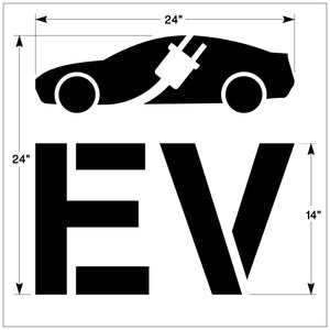 NEWSTRIPE Tesla Style Electric Vehicle Charging Station Stencil