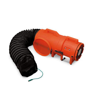 Allegro 8" Axial Explosion-Proof (EX) Plastic Blower with Compact Canister and 25' Statically Conductive Ducting
