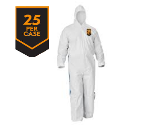 Kimberly Clark Kleenguard A40 Liquid & Particle Protection Apparel Coveralls - Zipper Front, Elastic Wrists, Ankles & Hood - 2XL - 25 Each Case