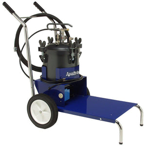 Apollo 4550 HVLP Turbine Mobile Cart & Fluid System 110V 30' Fluid Hose Material & 2.5 gal. Pressure Pot (No Spray Gun) - Blue/Black