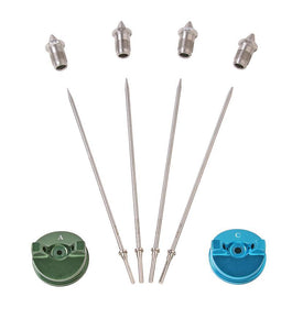 Apollo Needle, Nozzle & Air Cap Sets (1.3mm, 1.5mm, 1.8mm, 2.0mm needle/nozzle sets; "B‐HS" &  "C‐HS" air caps)