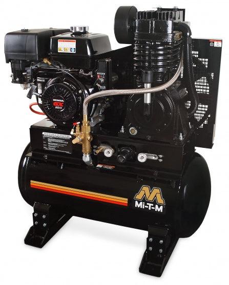 Mi-T-M Two Stage Gasoline Stationary Air Compressor - 29.0 CFM - 175 PSI - 30 gal - (49-State)