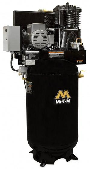 Mi-T-M Two Stage Electric Stationary Air Compressors - 18 CFM - 175 PSI - 5 HP - 80 gal - Simplex Vertical