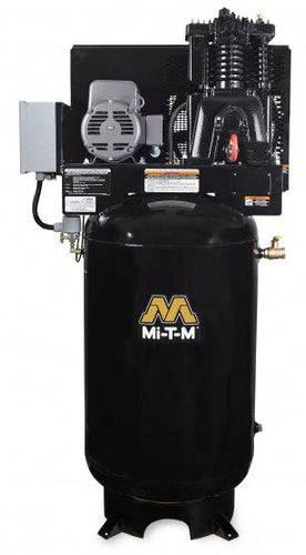 Mi-T-M Two Stage Electric Stationary Air Compressors - 23.5 CFM - 175 PSI - 7.5 HP - 80 gal