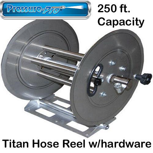 Pressure-Pro AHR250-3 Titan S.S. Hose Reel with Hardware, 250′ x 3/8″