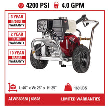 Load image into Gallery viewer, ALWB60828 4200 PSI @ 4.0 GPM HONDA GX390 w/ CAT Pump Aluminum Water Blaster Gas Pressure Washer by SIMPSON (49-State)