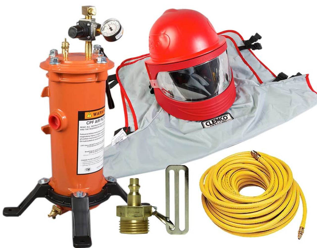 Clemco 24772 Apollo 600 HP w/ 50 ft. Respirator Hose, CPF-20 Air Filter & Constant-Flow Connector (CFC)