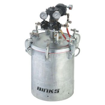 Binks 183G 2 Gallons ASME Galvanized Carbon Steel Pressure Tank - Double Regulated & 15:1 Gear Reduced Agitator