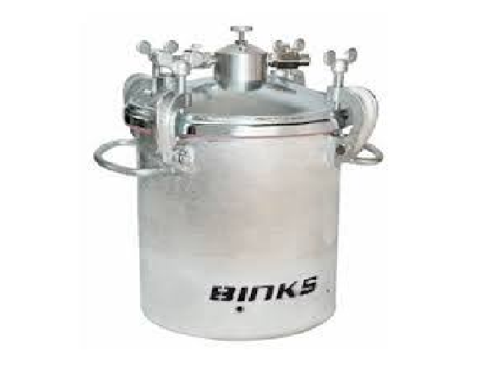 Binks 183S 2 Gallons ASME Stainless Steel Pressure Tank - No Regulator & No Agitation
