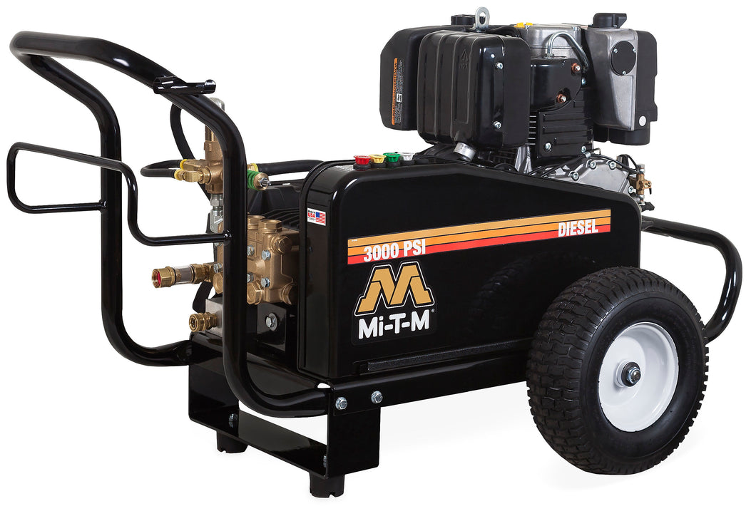Mi-T-M CW Premium Series 3000 PSI @ 3.9 GPM 9.1 HP Kohler KD440 OHV Diesel General Pump Belt Drive Cold Water Pressure Washer - (electric start - battery included)