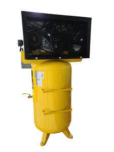 EMAX Industrial 100 PSI @ 31 CFM 80 gal. 208-230V 1-Phase Two Stage Vertical Stationary Air Compressor w/ Pressure Lube pump