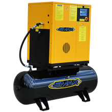 Load image into Gallery viewer, EMAX Industrial Plus 7.5HP 208/230/460V - 3 Phase Rotary Screw Air Compressor - Mounted on 80 gal. Tank (no dryer)