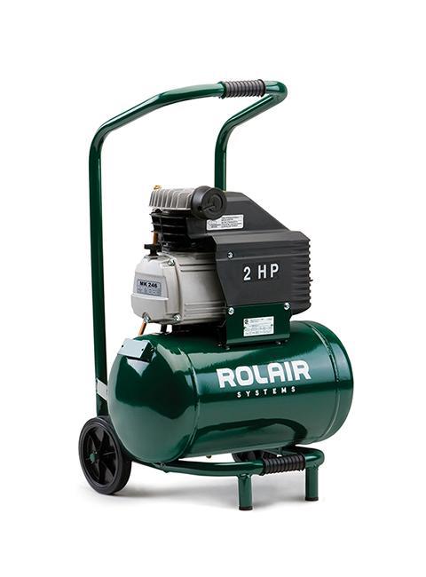 Rolair Systems 90 PSI @ 4.1 CFM Single Stage 115V 2HP 5.3gal. Dolly Cart w/ Wheels Air Compressor
