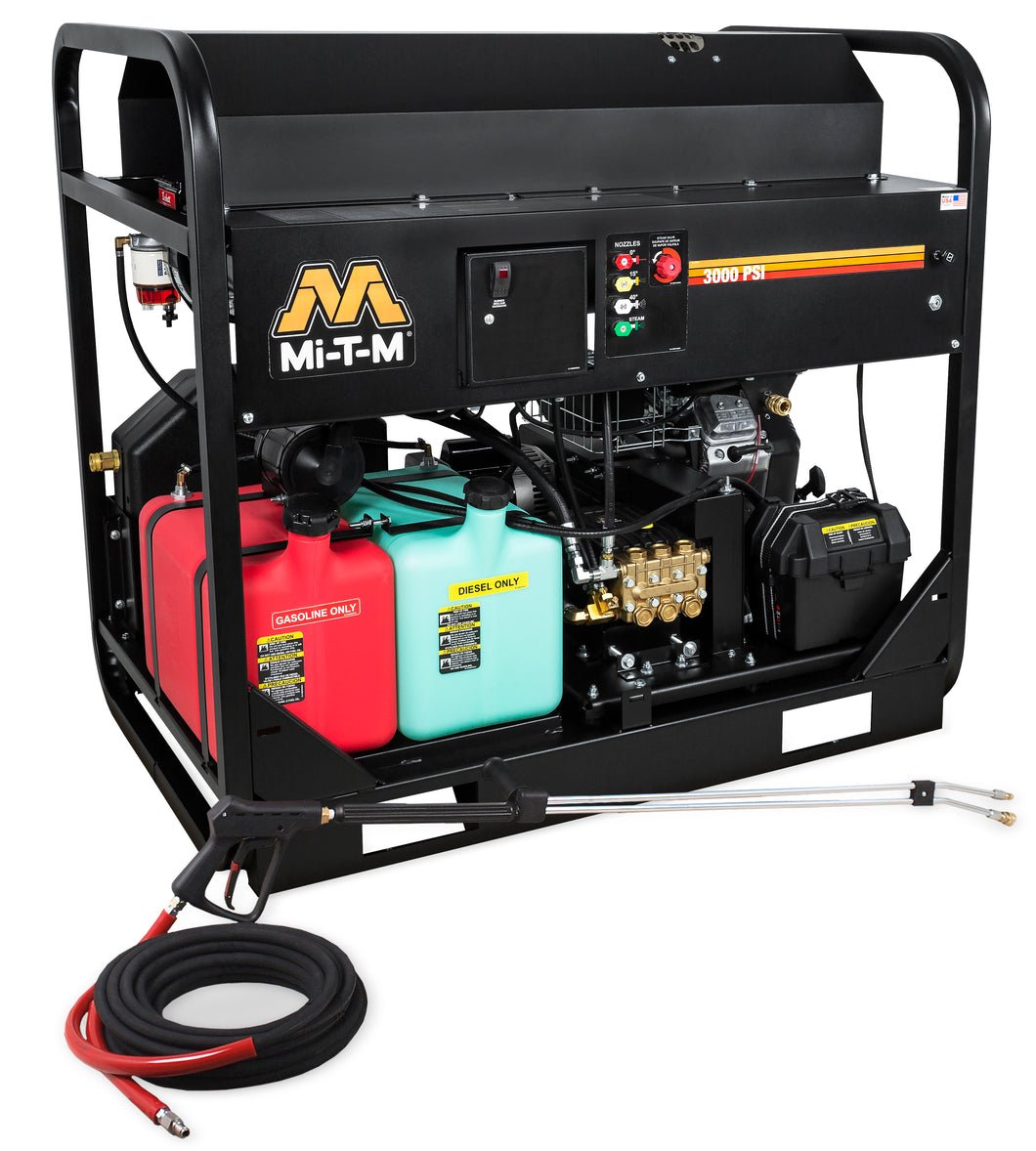 Mi-T-M HS Series Hot Water Gasoline/Diesel Belt Drive Pressure Washer - Skid Frame