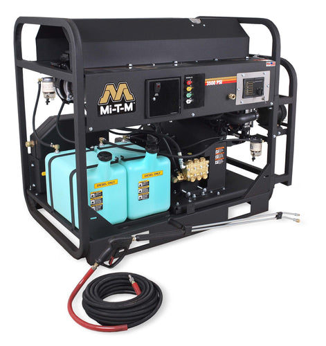 Mi-T-M HS Series 3500 PSI @ 4.7 GPM Hot Water Diesel Belt Drive Pressure Washer Power Washer - Skid Frame, Hot Water, Belt Drive