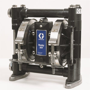Graco Husky 307 - 6.5 GPM - Acetal (3/8" BSP) Standard Pump, Polypropylene Center Section, Polypropylene Seats, TPE Balls & TPE Diaphragm
