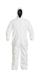 Dupont Tyvek Isoclean Coverall Attached Hood, Elastic Wrists and Ankles - 3XL - 25/Pack