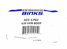 Load image into Gallery viewer, Binks 102-1702 43P Gun Body