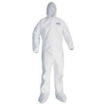 Load image into Gallery viewer, Kimberly Clark Kleenguard A20 Breathable Particle Protection Coveralls - Zipper Front, Elastic Back, Wrists, Ankles, Hood &amp; Boots - White - 3X - 20 Each Case