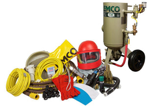 Clemco 23894 3 Cubic Foot Blast Machine Packages with 1-1/4” piping 16” diameter Flat Sand Valve - Apollo HP SaFety Gear