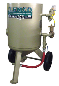 Clemco 6 cu ft Classic Blast Machine Model 2452 with TLR-300 Remote Controls, Auto Quantum Valve (AQV), Abrasive Cut-off Switch (ACS), Portable - 600lbs., with 1-1/4 inch Piping.