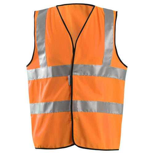 OccuNomix LUX-SSFULLG Type R Class 2 Premium Solid Dual Stripe Safety Vest - Orange - 1/EA