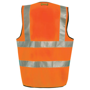 OccuNomix LUX-SSFULLG Type R Class 2 Premium Solid Dual Stripe Safety Vest - Orange - 1/EA