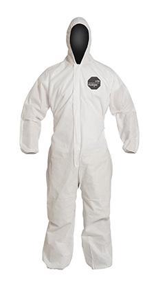 DuPont™ ProShield® 10 Coveralls (Attached Hood, Elastic Wrists and Ankles) - 2XLarge/White - 25/Pack