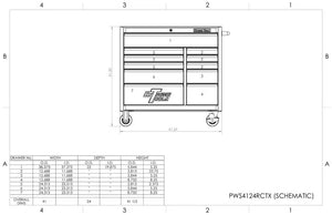 Extreme Tools® PWS Series 41" 11 Drawer 24" Deep Roller Cabinets Textured