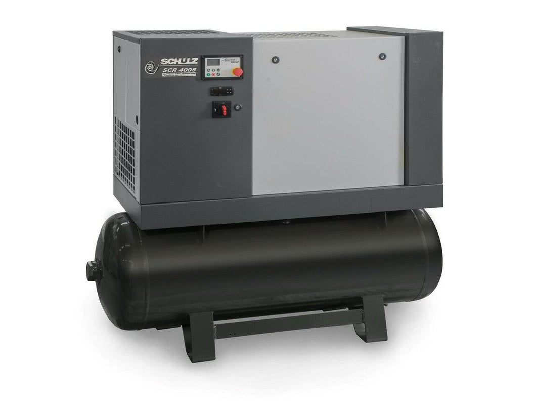 Schulz of America SCR 4005 R 116 PSI @ 12.5 CFM 230V Single Phase Cabinetized Scroll Compressor - Base Mounted w/ Fan Cooled Aftercooler (PLC Controlled)