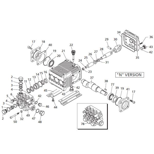 Annovi Reverberi - RK1114N 2.9GPM/2000PSI/1450RPM Pump