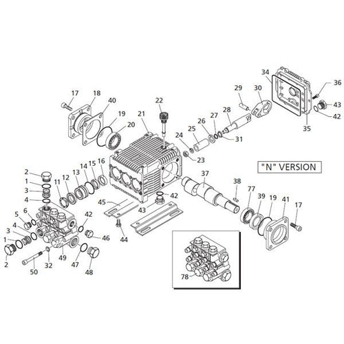 Annovi Reverberi - RK1312N 3.43GPM/2000PSI/1450RPM Pump