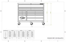 Load image into Gallery viewer, Extreme Tools® RX Series 55&quot;W x 25&quot;D 12 Drawer Roller Cabinet 150 lb Slides