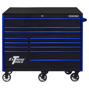 Extreme Tools® RX Series 55"W x 25"D 12 Drawer Roller Cabinet 150 lb Slides