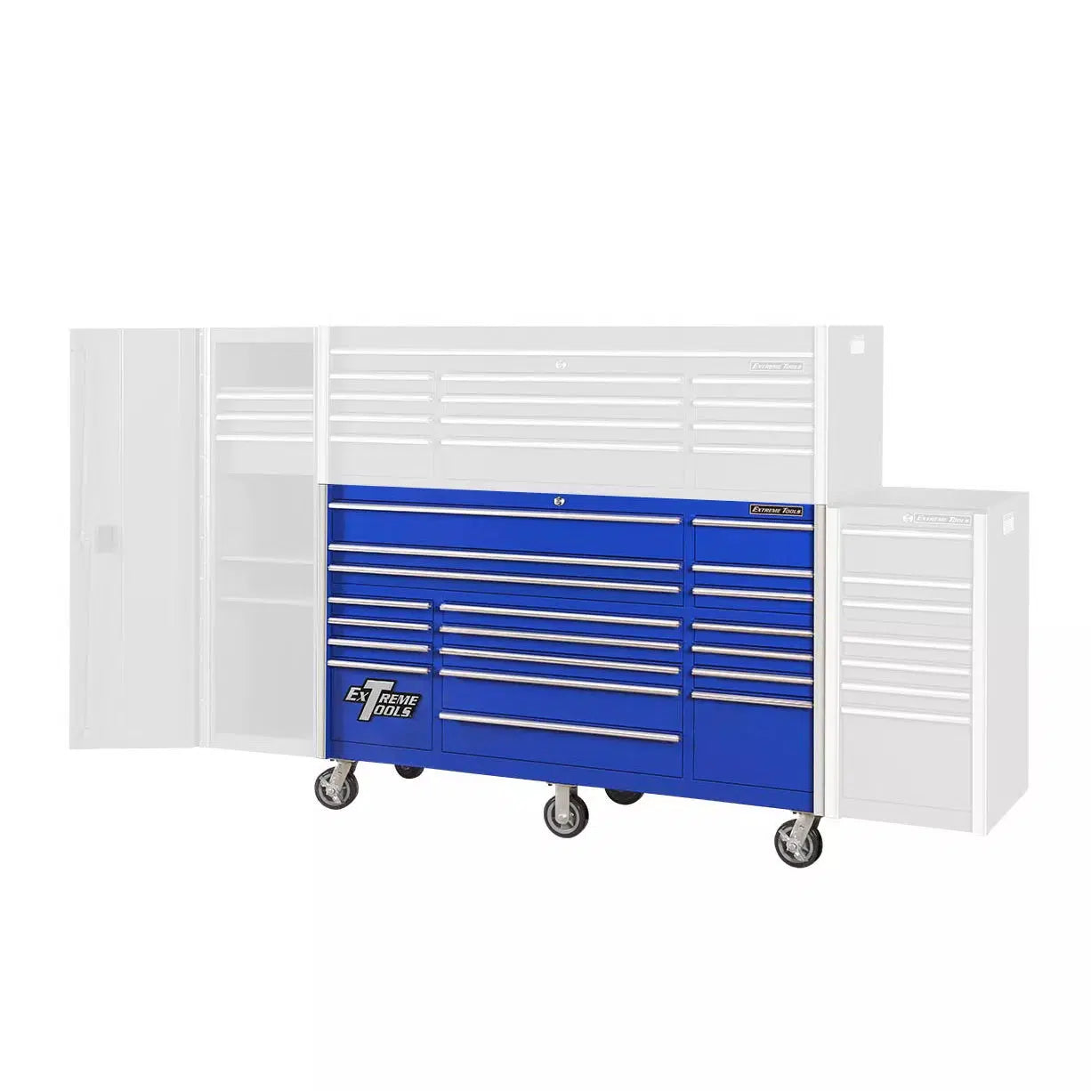 72 Rolling Tool Cabinet with Chrome Drawer Pulls