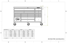 Load image into Gallery viewer, Extreme Tools® RX Series 72&quot;W x 25&quot;D 19 Drawer Triple Bank Roller Cabinet w/ Chrome Drawer Pulls