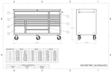 Load image into Gallery viewer, Extreme Tools® RX Series 72&quot;W x 30&quot;D 19 Drawer Roller Cabinet - 250 lbs Slides