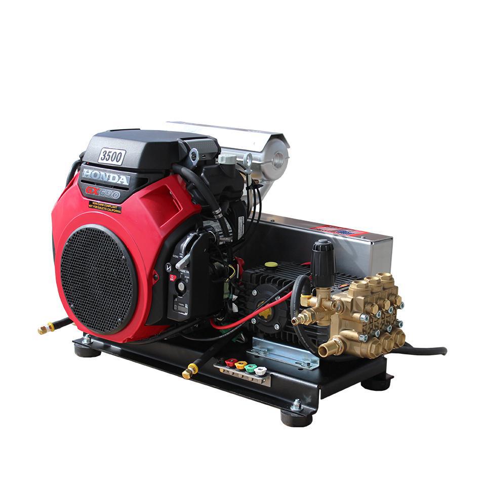 Pressure-Pro 3500 PSI @ 8.0 GPM  General Pump Belt Drive Gas Honda Engine Cold Water Pressure Washer - SKID (Batteries not included)