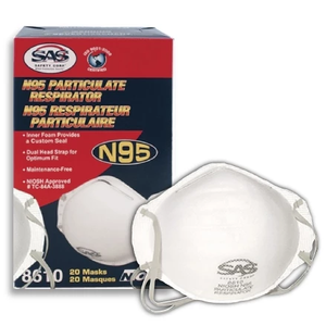 SAS N95 Particulate Respirators - 20/BX